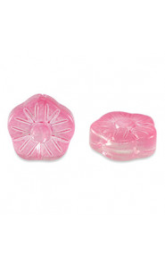 Glass bead 12mm Flower - Red rose
